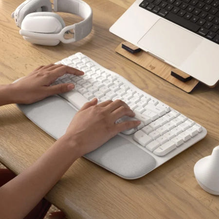 [국내정발] 로지텍코리아 WAVE KEYS For mac 무선 인체공학 키보드 페일그레이