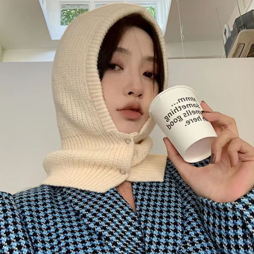 바라클라바 넥워머 후드 여성니트모자 여자겨울모자 방한 목토시 귀달이 귀매개 목도리 선물 - 상세 이미지 2