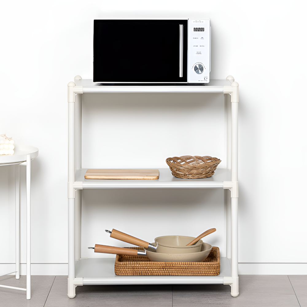 렌지대 전자렌지 선반 전자레인지 수납장 밥솥 다이 거치대 진열장 수납 3단