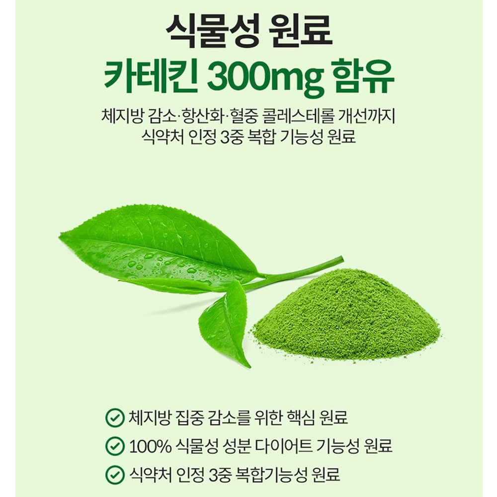 식물성 녹차카테킨 다이어트 플러스 2개월분 체지방감소 복부 내장지방 항산화 콜레스테롤 개선 - 상세 이미지 5