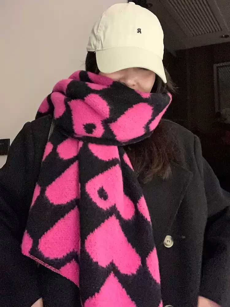 아이브 레이 목도리 스카프 인스타그램 y2k 두꺼운 의상 옷 패션 - 상세 이미지 2