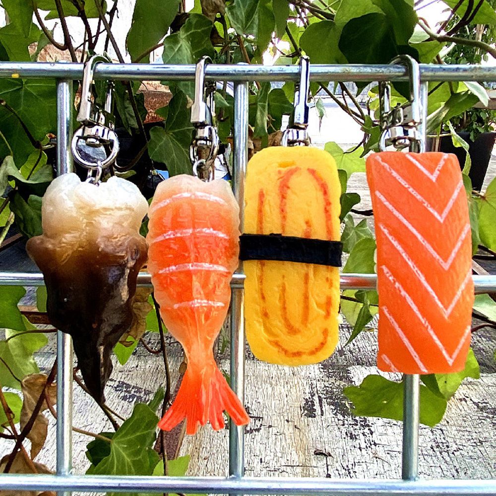 특이한 초밥키링 연어 스시 열쇠고리 키링 부자재 키홀더 음식 모형 열쇠고리 자동차 고리