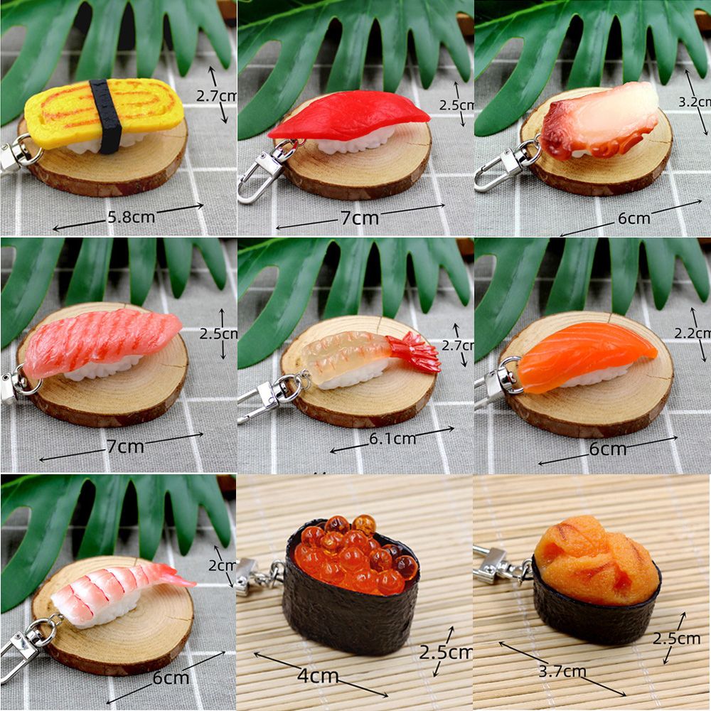 특이한 초밥키링 연어 스시 열쇠고리 키링 부자재 키홀더 음식 모형 열쇠고리 자동차 고리