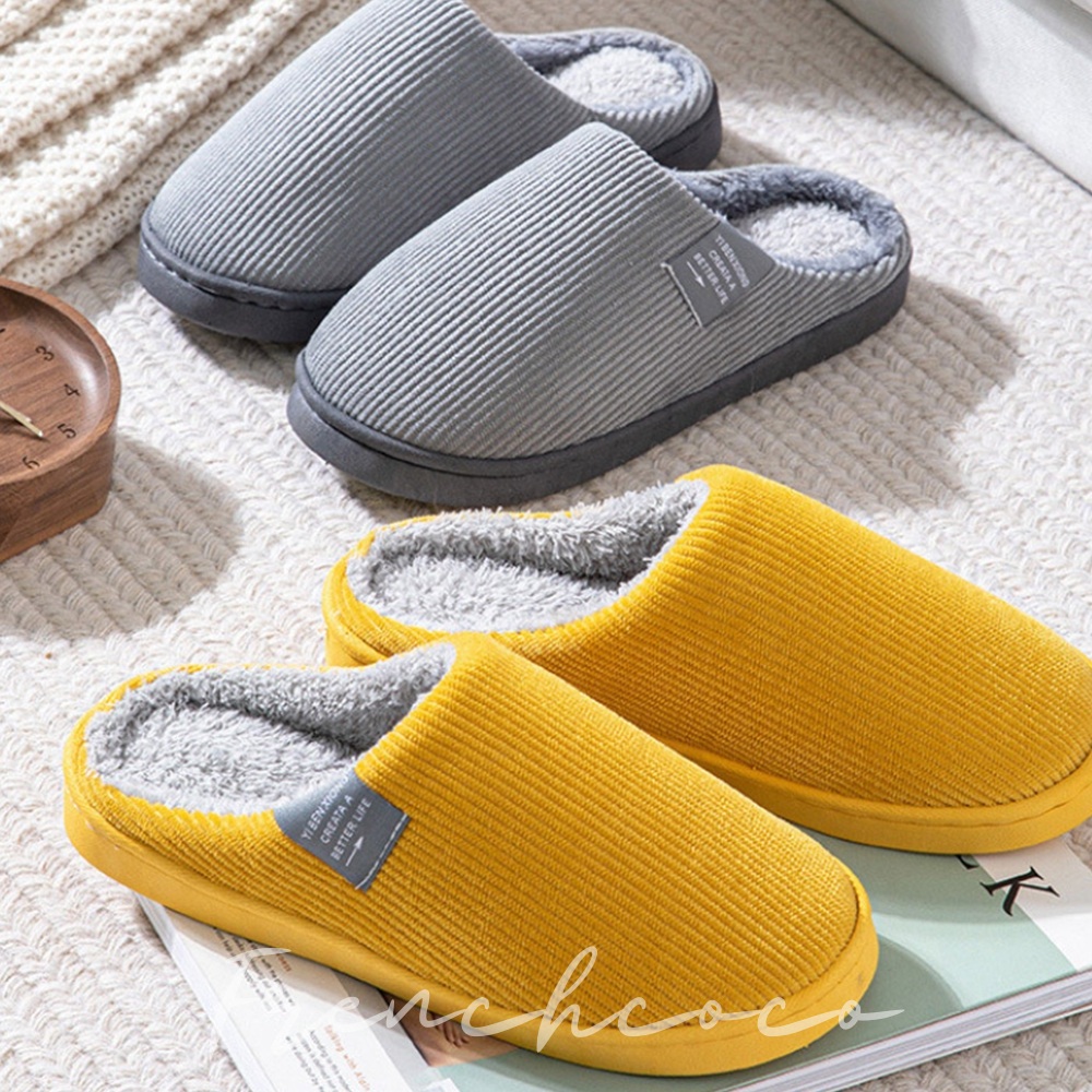 프렌치코코 골지 거실실내화 코듀로이 털 거실슬리퍼