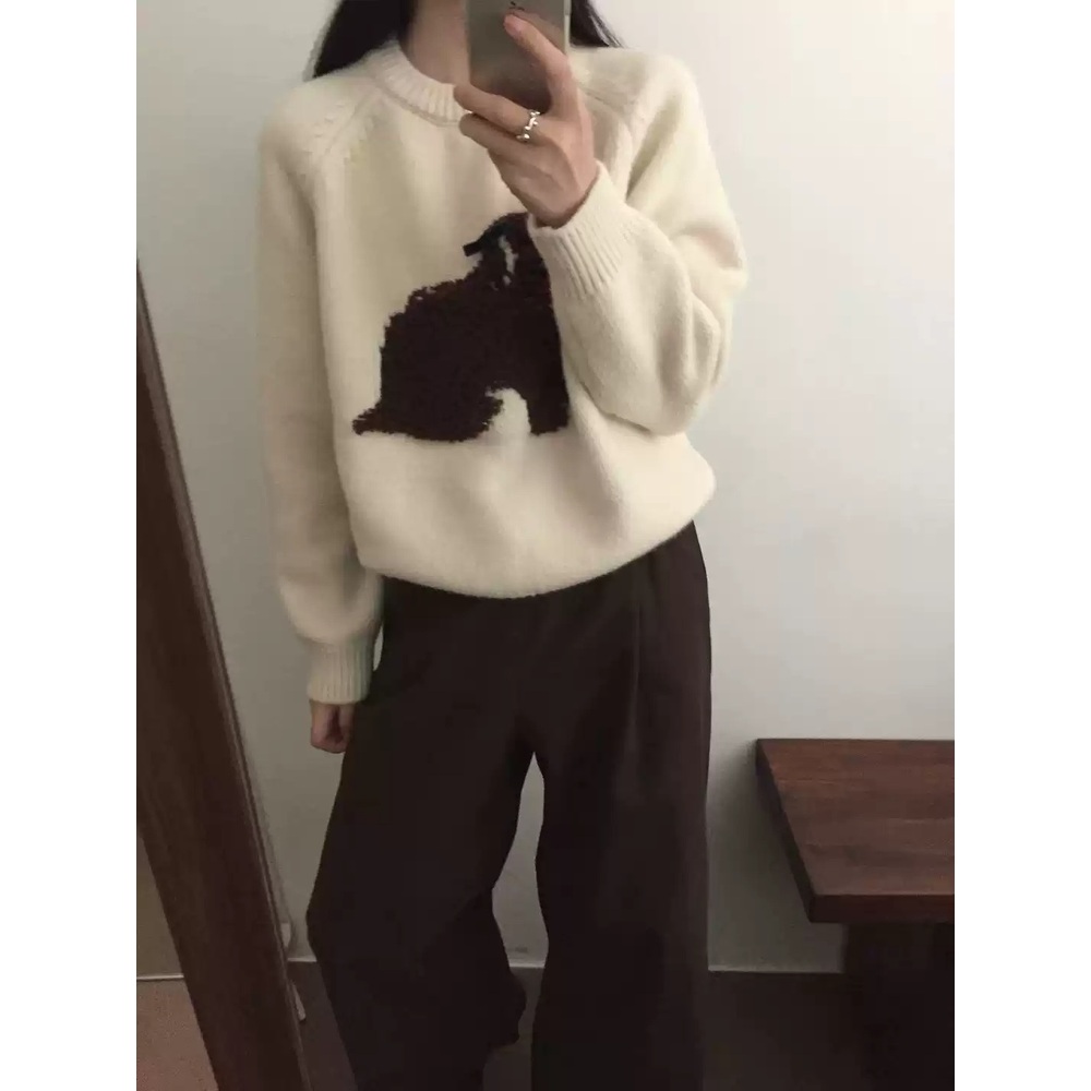 권은비 니트 스웨터 인스타그램 라운드넥 데일리 의상 옷 패션 - 상세 이미지 3
