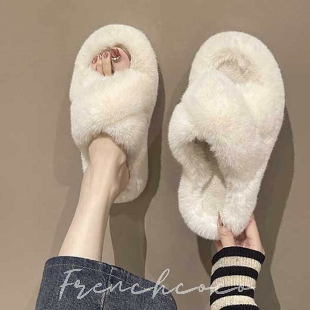 프렌치코코 겨울 마실용 슬리퍼 보온 따뜻한 윈터 양털 - 메인 이미지