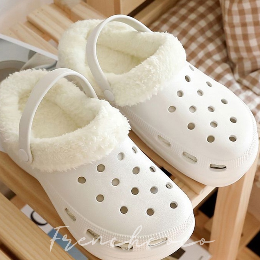 프렌치코코 여성 내피 털슬리퍼 병원신발 탈부착 펀칭 통굽