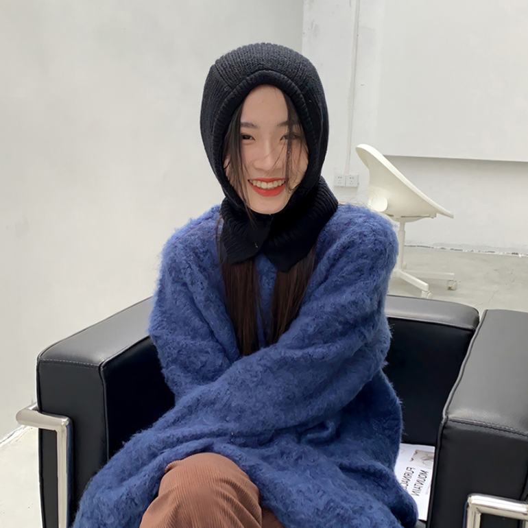 바라클라바 넥워머 후드 여성니트모자 여자겨울모자 방한 목토시 귀달이 귀매개 목도리 선물 이미지 8