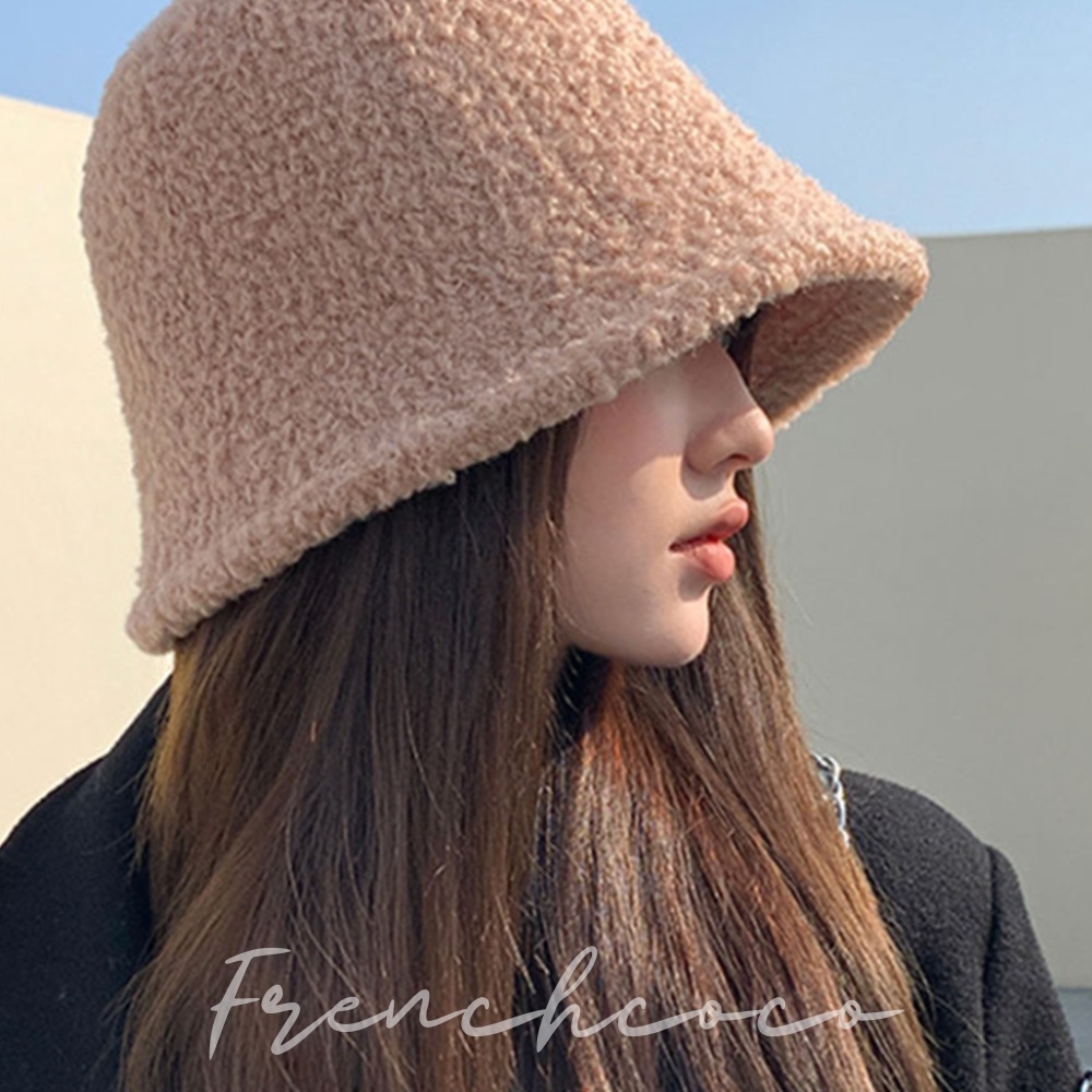프렌치코코 여성 뽀글이 모자 털버킷햇 양털 벙거지 - 상품 이미지