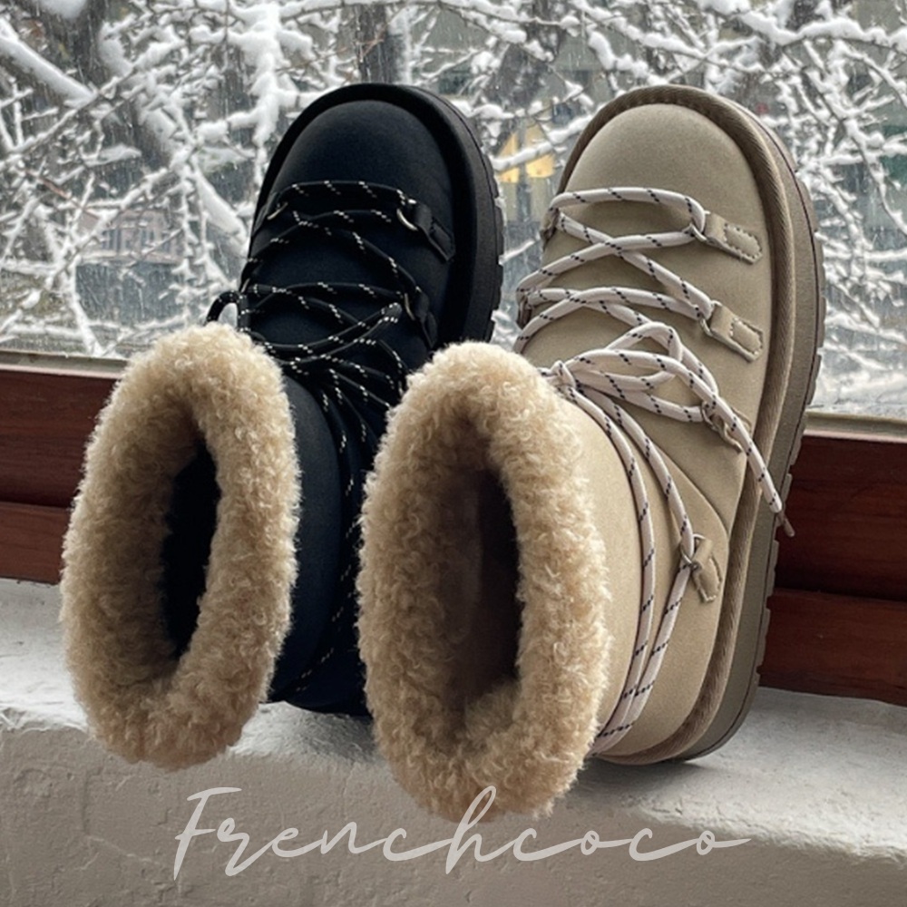 프렌치코코 털안감 운동화 부츠 겨울 양털 방한화 - 상품 이미지