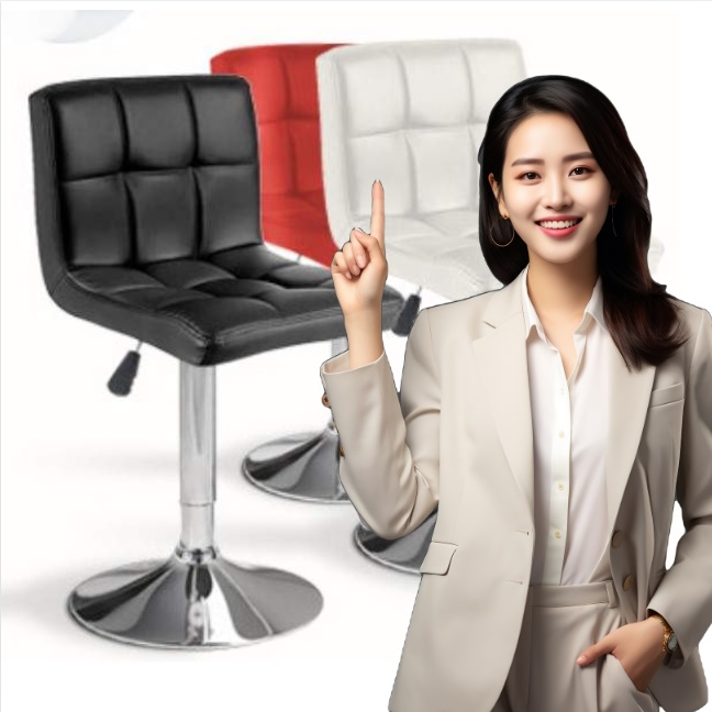 높은스툴 낮은 등받이 의자 높낮이 촬영 전시 높이조절 스툴 철제 발받침 네일 진료의자 - 메인 이미지