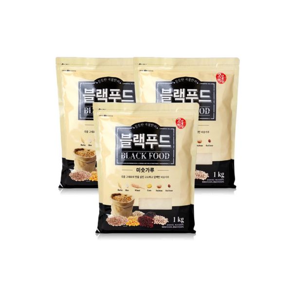 곡물명가 블랙푸드 미숫가루 1kg x3개간식 식사대용 : 콩콩모든모아