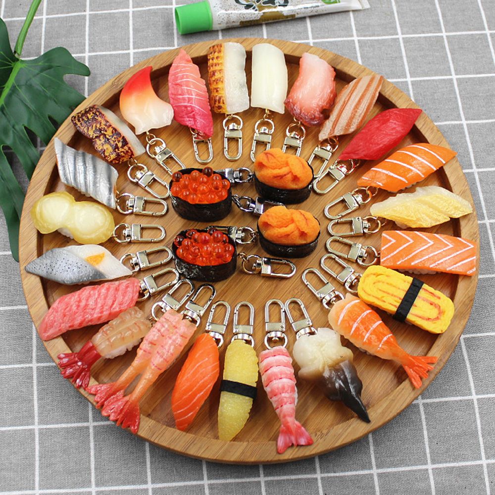 특이한 초밥키링 연어 스시 열쇠고리 키링 부자재 키홀더 음식 모형 열쇠고리 자동차 고리