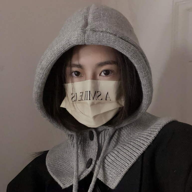 여성바라클라바 단추 니트후드모자 니트귀달이모자 목도리 방한 목토시 여자 겨울넥워머 후리스 이미지 8