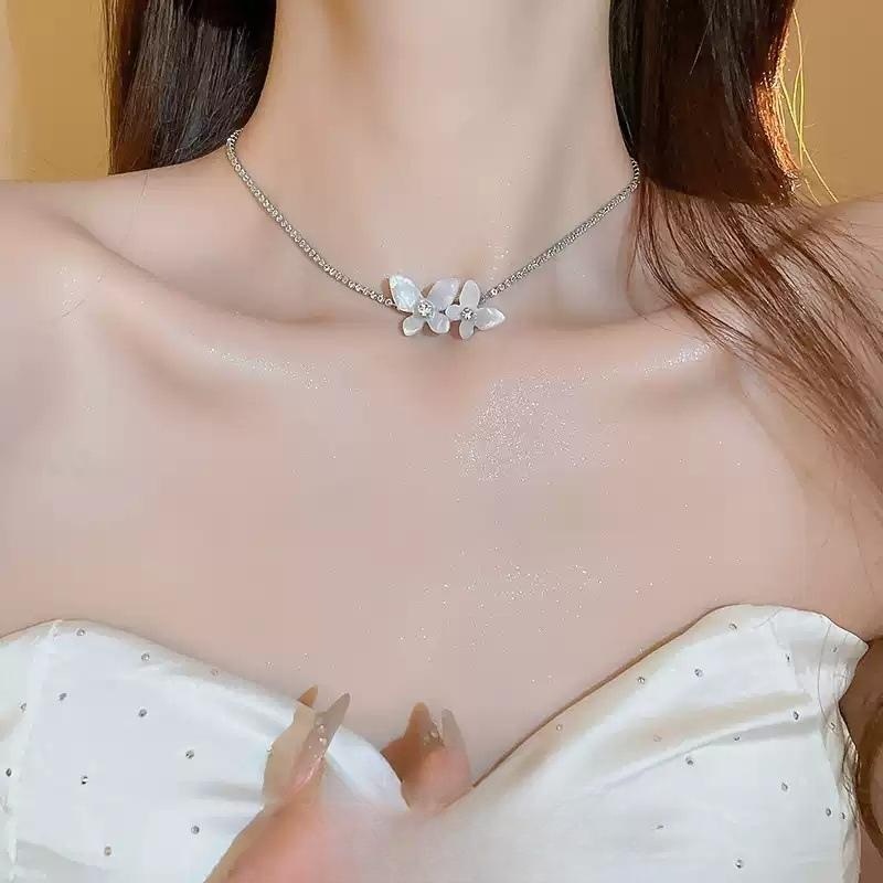 아이브 안유진 목걸이 실버 인스타그램 나비 초커 의상 옷 패션 - 상품 이미지