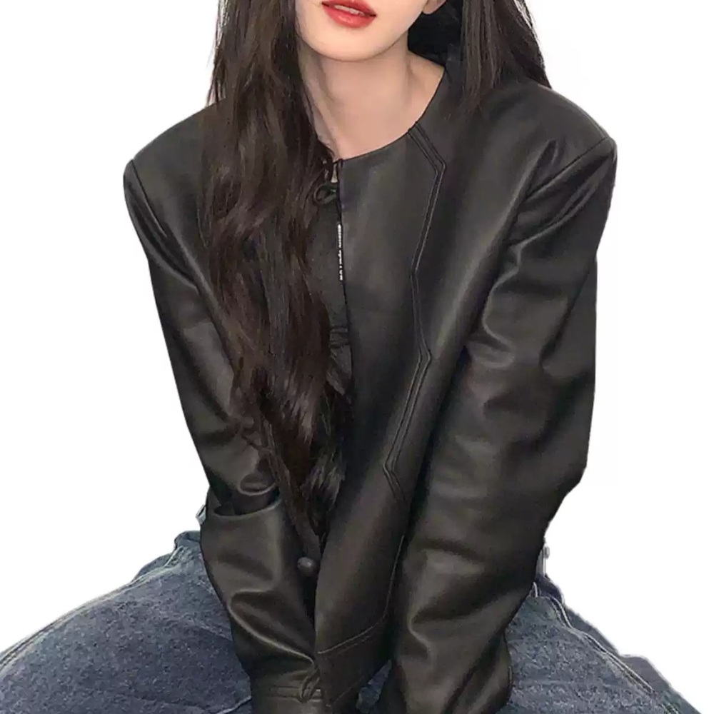 집대성 37화 트와이스 쯔위 자켓 블랙 레더 루즈핏 의상 옷 패션 - 상품 이미지