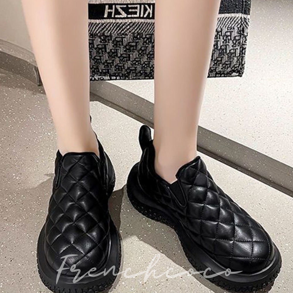 프렌치코코 여성 겨울 슬립온 발편한 퀄팅 운동화