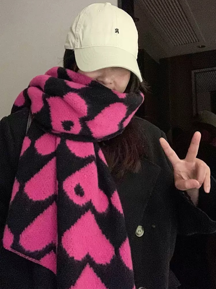 아이브 레이 목도리 스카프 인스타그램 y2k 두꺼운 의상 옷 패션 - 상세 이미지 3