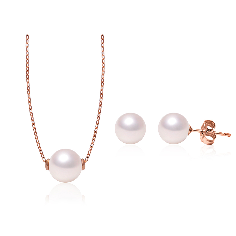 듀이 영롱한 14K 18K 귀걸이 목걸이 선물 진주 세트 AAA+