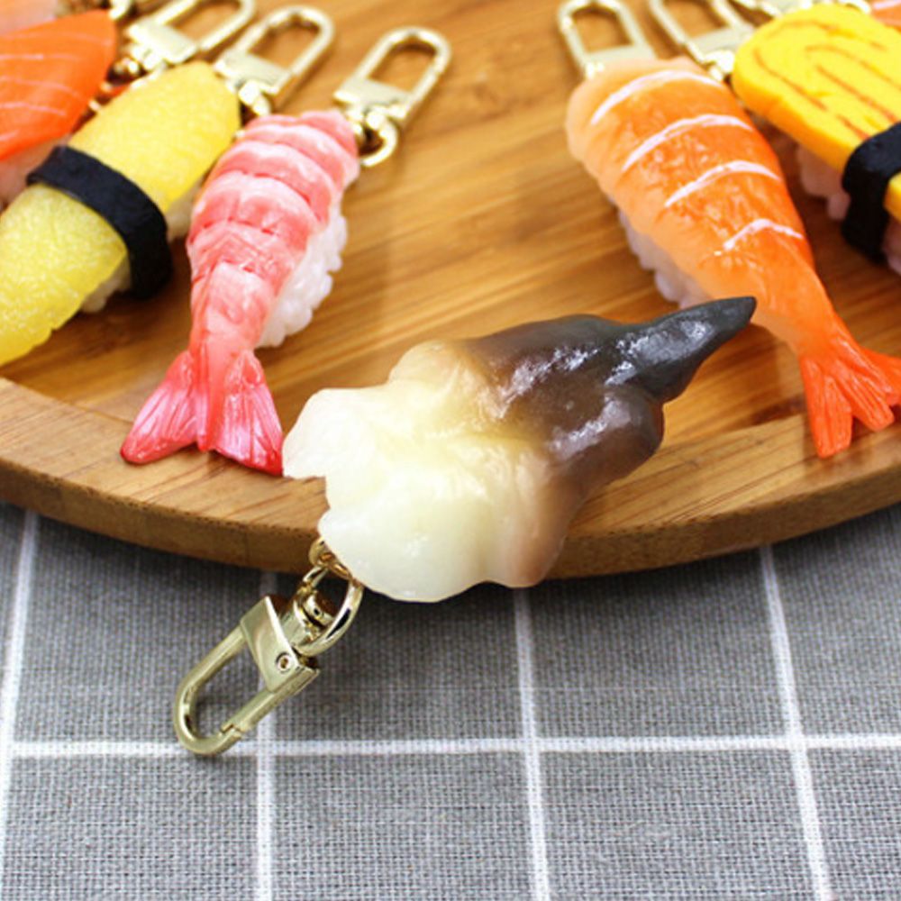 특이한 초밥키링 연어 스시 열쇠고리 키링 부자재 키홀더 음식 모형 열쇠고리 자동차 고리