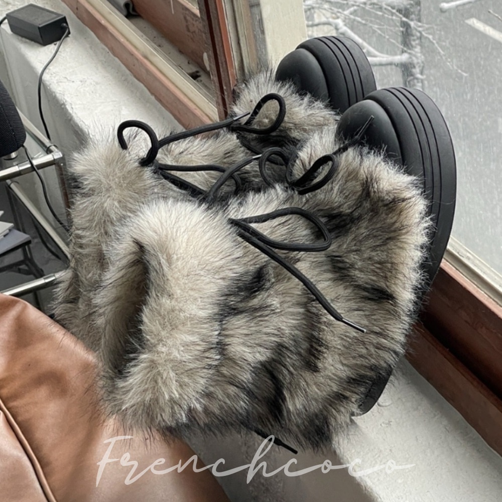 프렌치코코 여성 겨울 부츠 단목 양털 방한화 - 상품 이미지