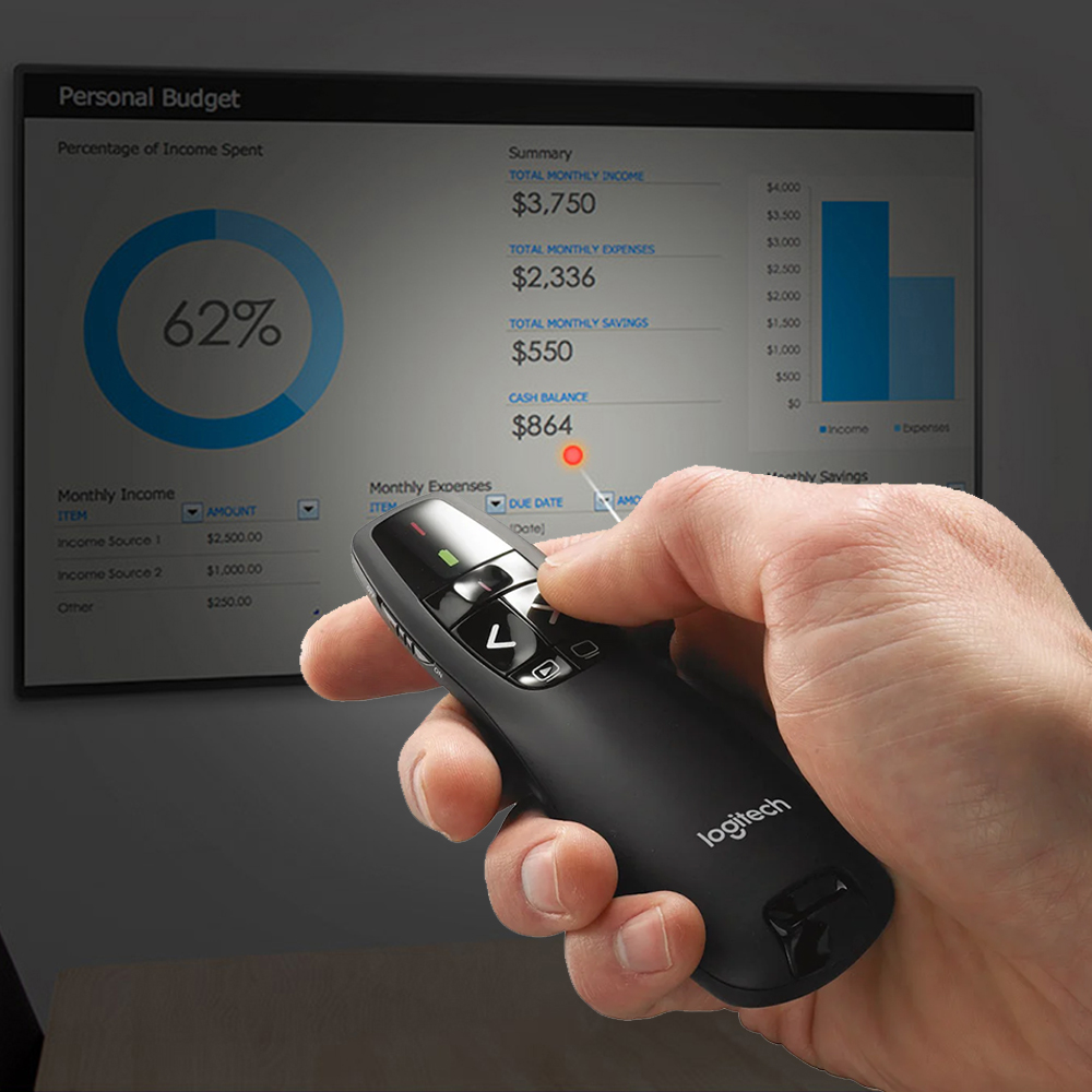 [국내정발] 로지텍코리아 R400 레이저 포인터 포인트 무선 프리젠터 PPT 피피티 리모컨