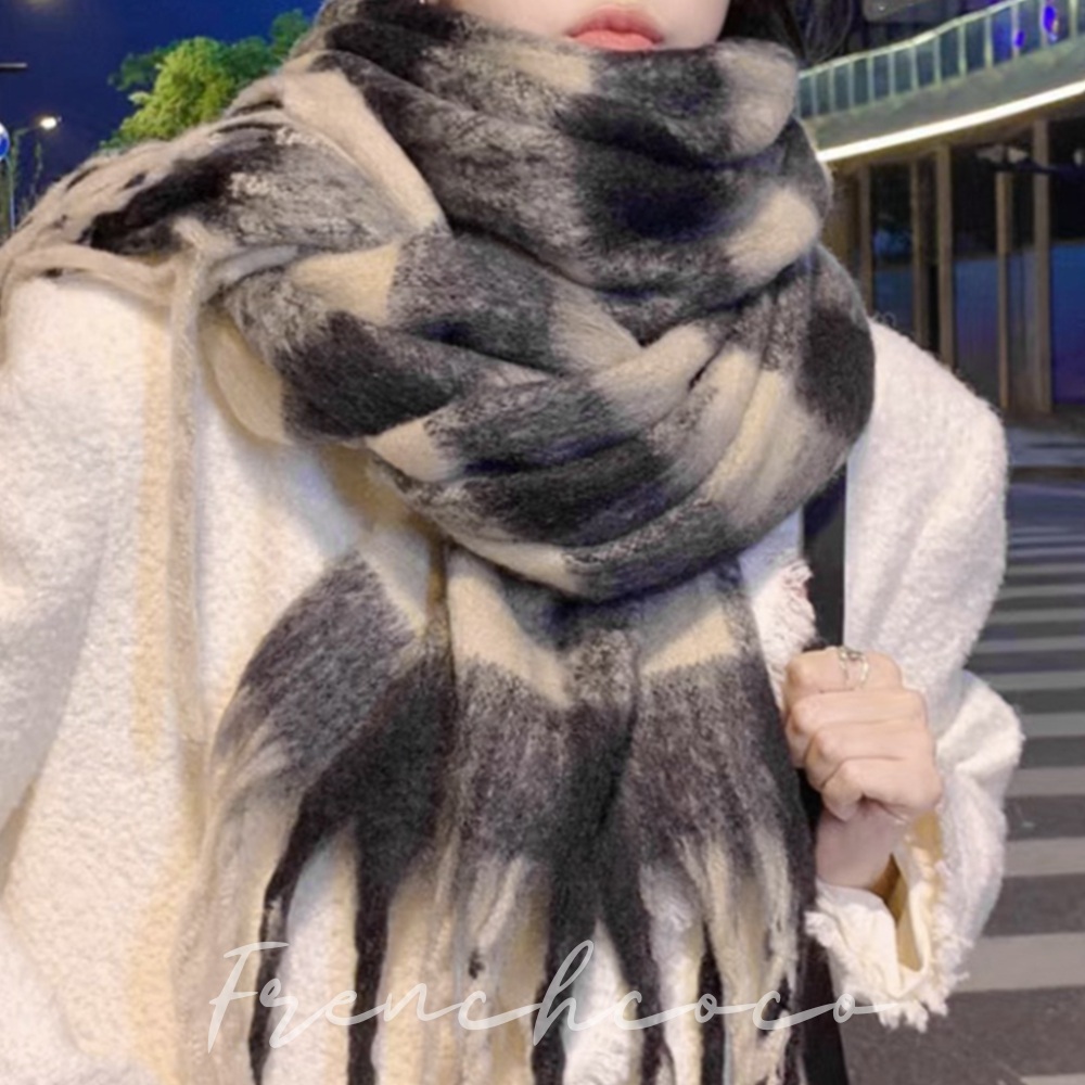 프렌치코코 체크 머플러 여성 그라데이션 목도리 - 메인 이미지