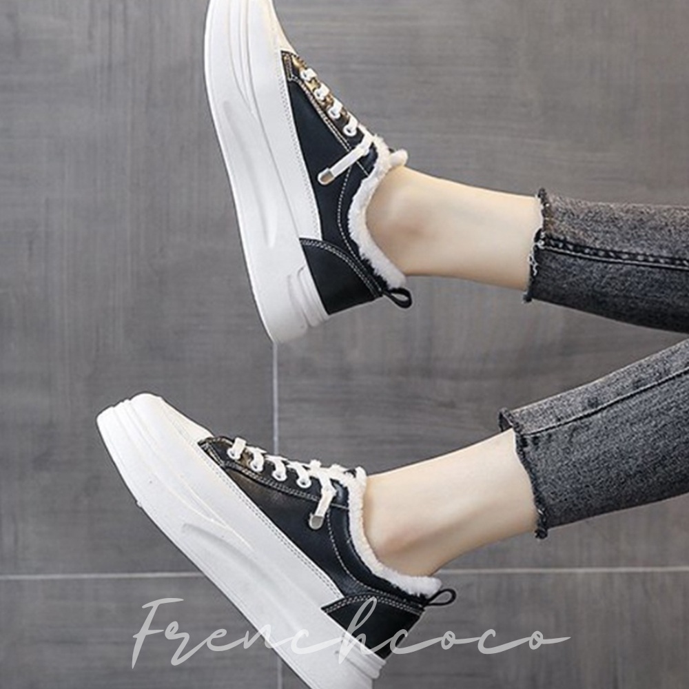 프렌치코코 여성 털 슬립온 겨울 보온 운동화