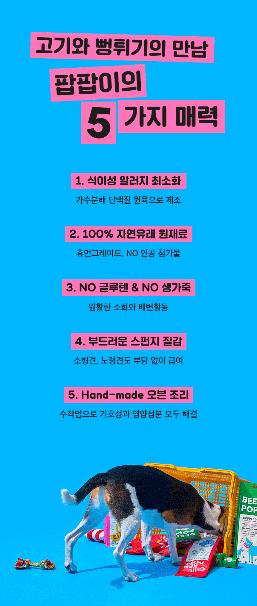 개님의과자 팝팝이(덕팝)강아지 가수분해 저알러지 간식 120g 상세 이미지 11