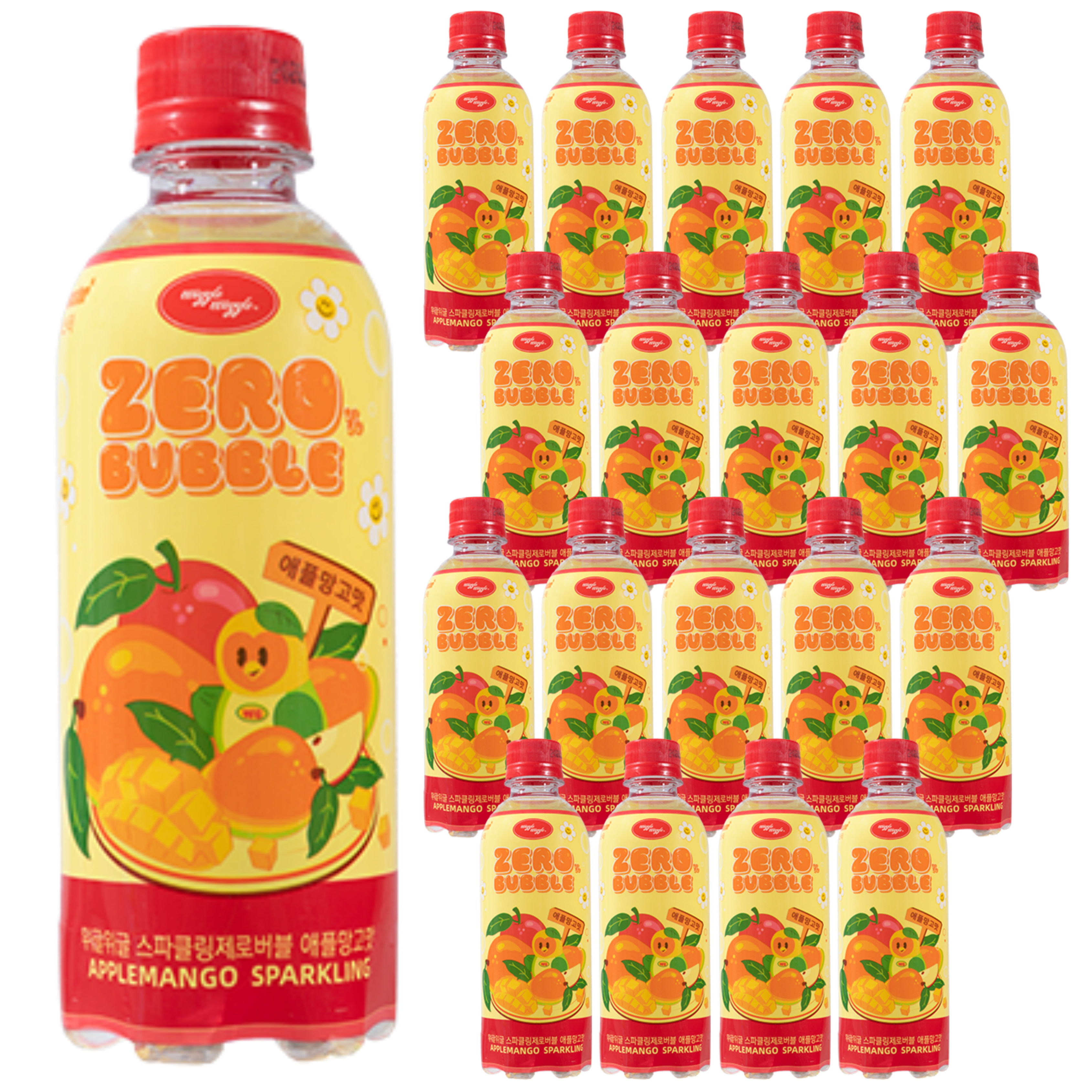 [위글위글 X 블링부스터] 스파클링 제로 버블 애플망고, 355ml, 20개 - 상품 이미지