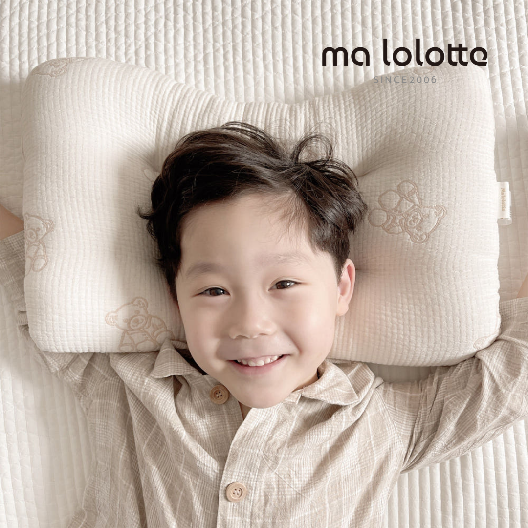 마롤로뜨 어린이 베개 3중거즈 빨아쓰는 경추 주니어 키즈 초등 학생 아동 아이보리