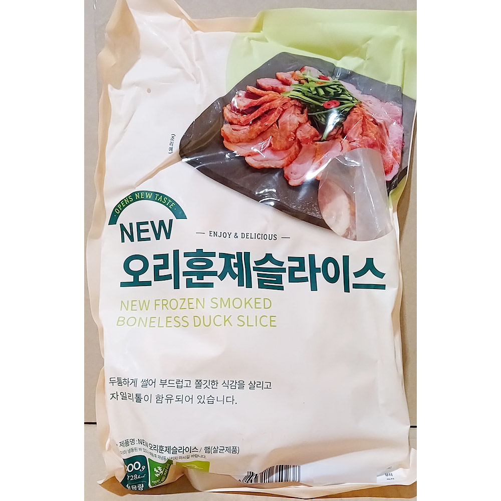 훈제오리(슬정이가네신우 800g)  10개 식자재마트 대용량 업소용오리고기 오리훈제 오리로스 캠핑안주 오리롤 야유회안주 술안주 : 더착한푸드몰