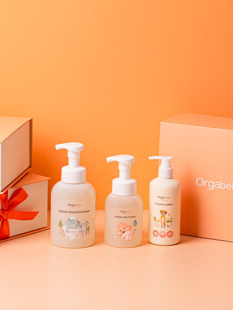 오가베베 아기 화장품 3종세트 힙클렌저,로션,크림,워시&샴푸 출산선물 백일선물 베이비샤워