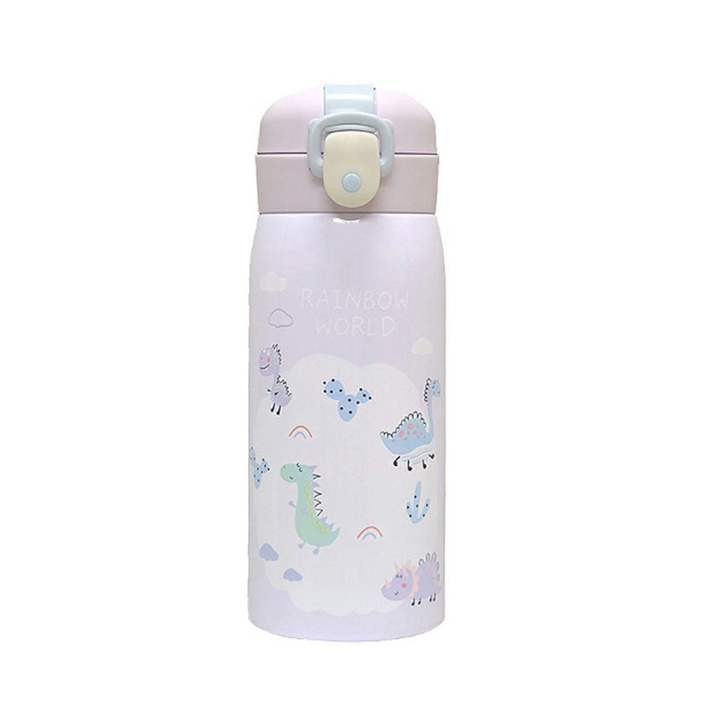 원터치 어린이 텀블러 초등학생 보온병 350ml, 퍼플