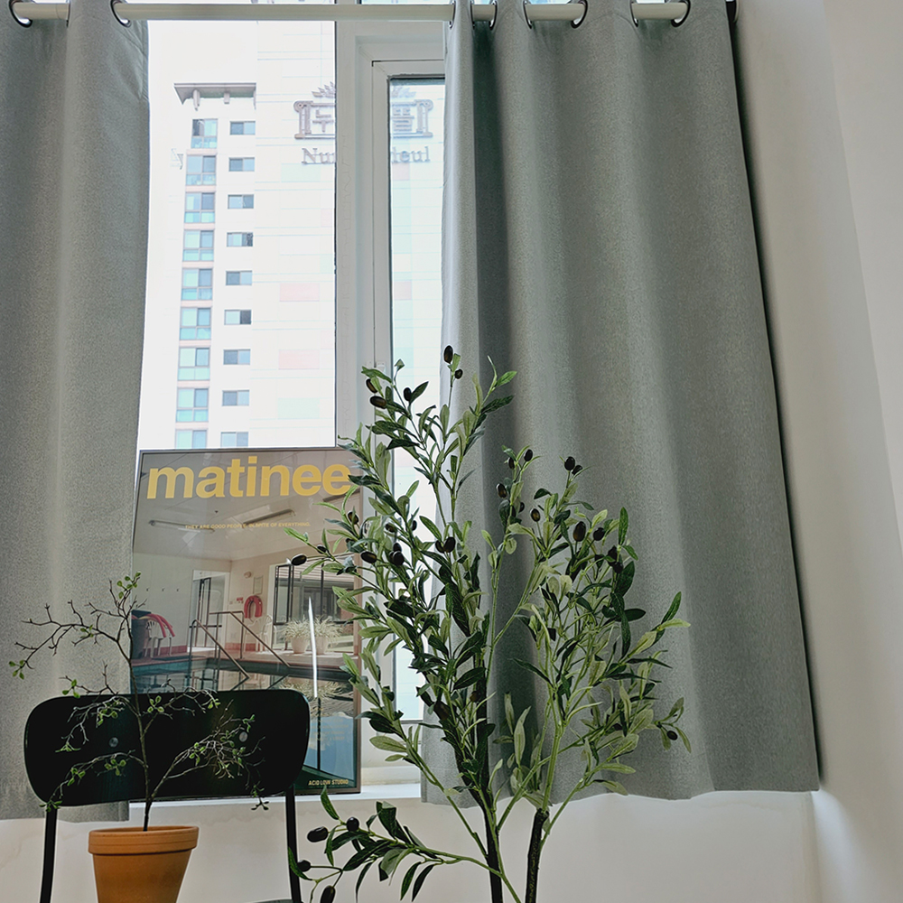 차광율99.99% 암막커튼 창문형 민트그린, 130X165cm