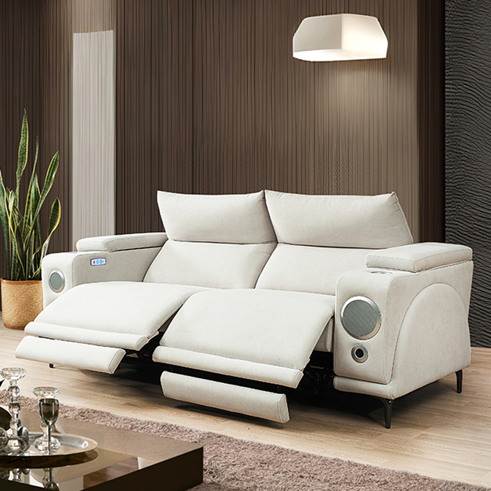 준 조야리클라이너 무빙쇼파 슬라이드쇼파 모션리클라이너 스툴미포함, 아이보리, 3인용