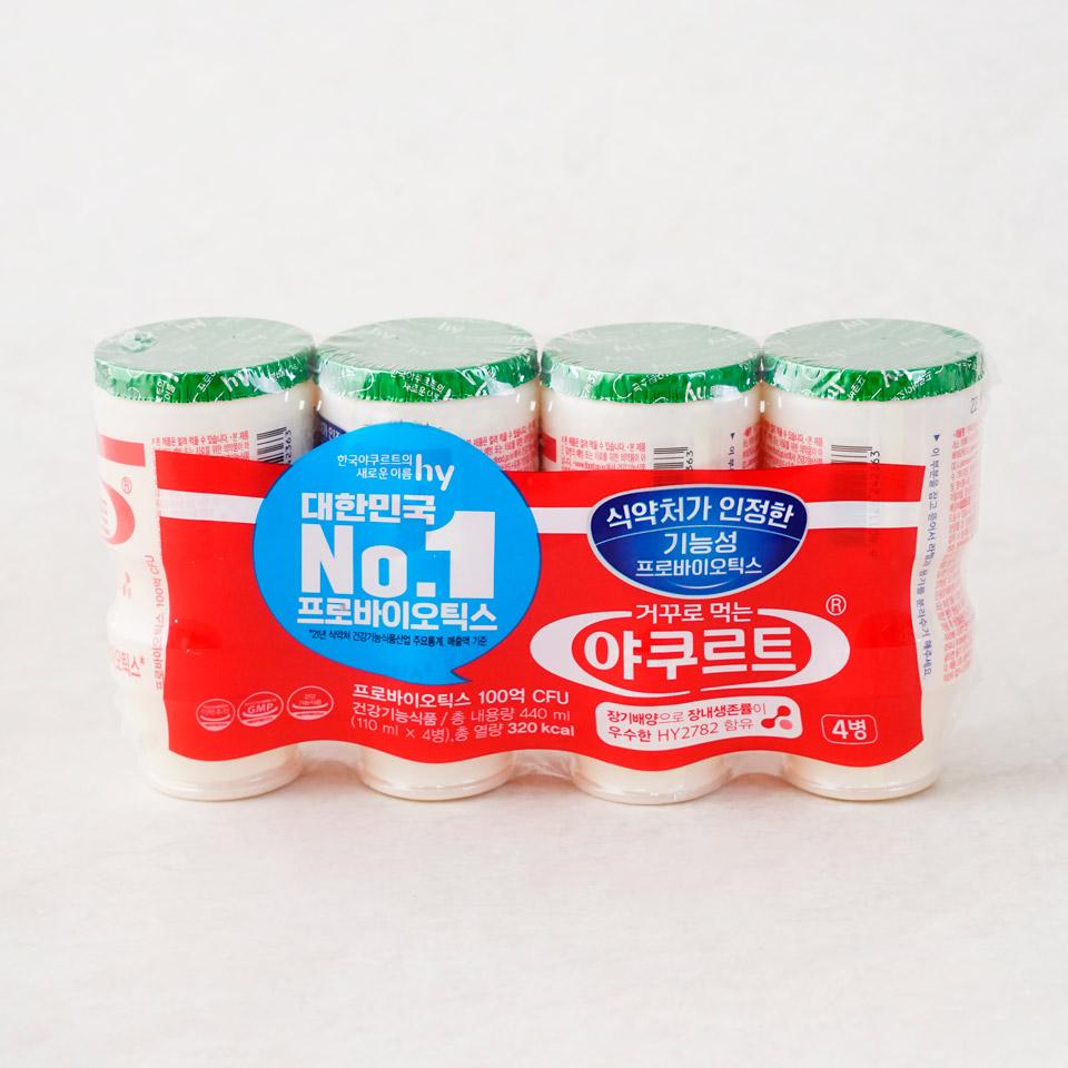 메가마트 한국야쿠르트 꺼꾸로 먹는 야쿠르트 110mx4입 - 상품 이미지