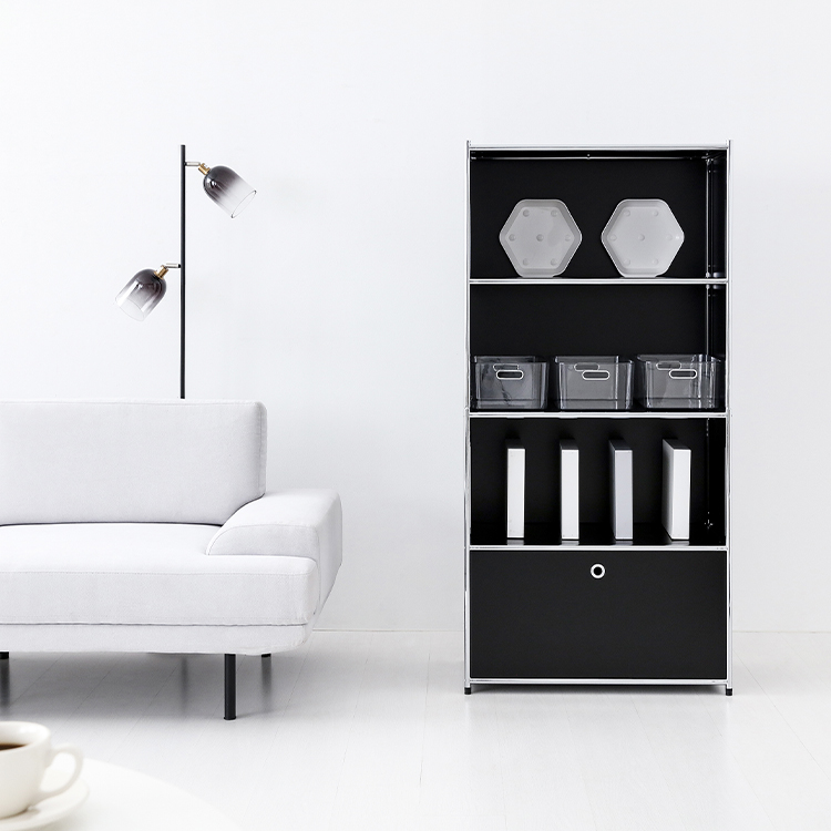 심플리 수납장 BC638 770mmx400mmx1580mm, 4단, 매트블랙 7901.1807 - 상세 이미지 2