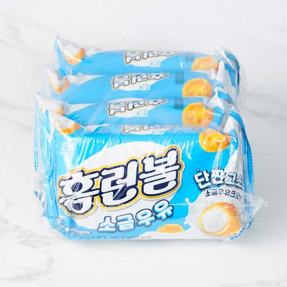 메가마트 해태 홈런볼 소금우유맛 4번들 41gx4입 - 상품 이미지