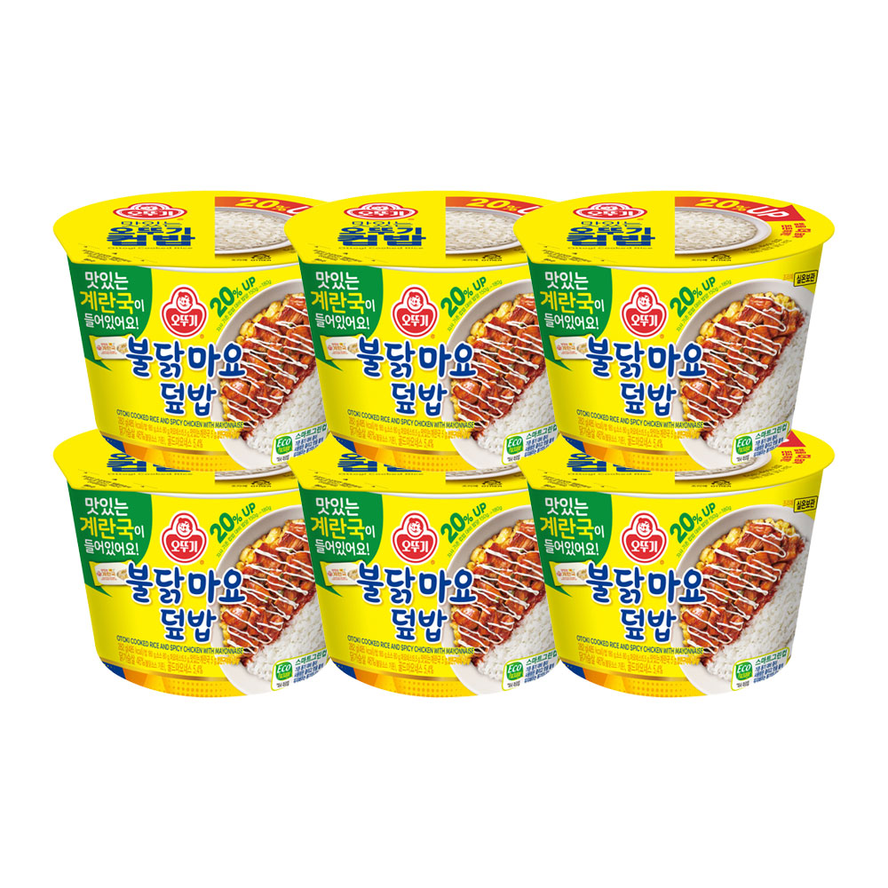 오뚜기 컵밥 불닭마요덮밥+즉석 계란국 282g 6개 - 메인 이미지