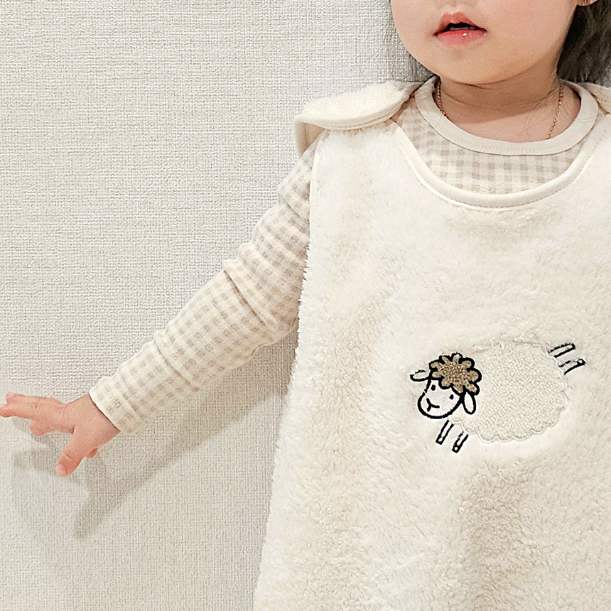 바니블라썸 수면조끼 아기 극세사 벨벳 수면잠옷 유아 겨울 실내복 잠옷 뉴곰돌이 L - 상세 이미지 5