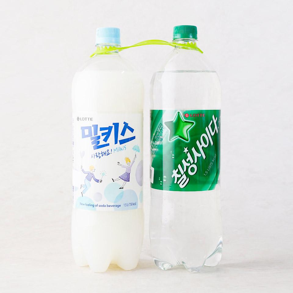 메가마트 롯데칠성 칠성사이다+밀키스 1.5Lx2개 - 상품 이미지