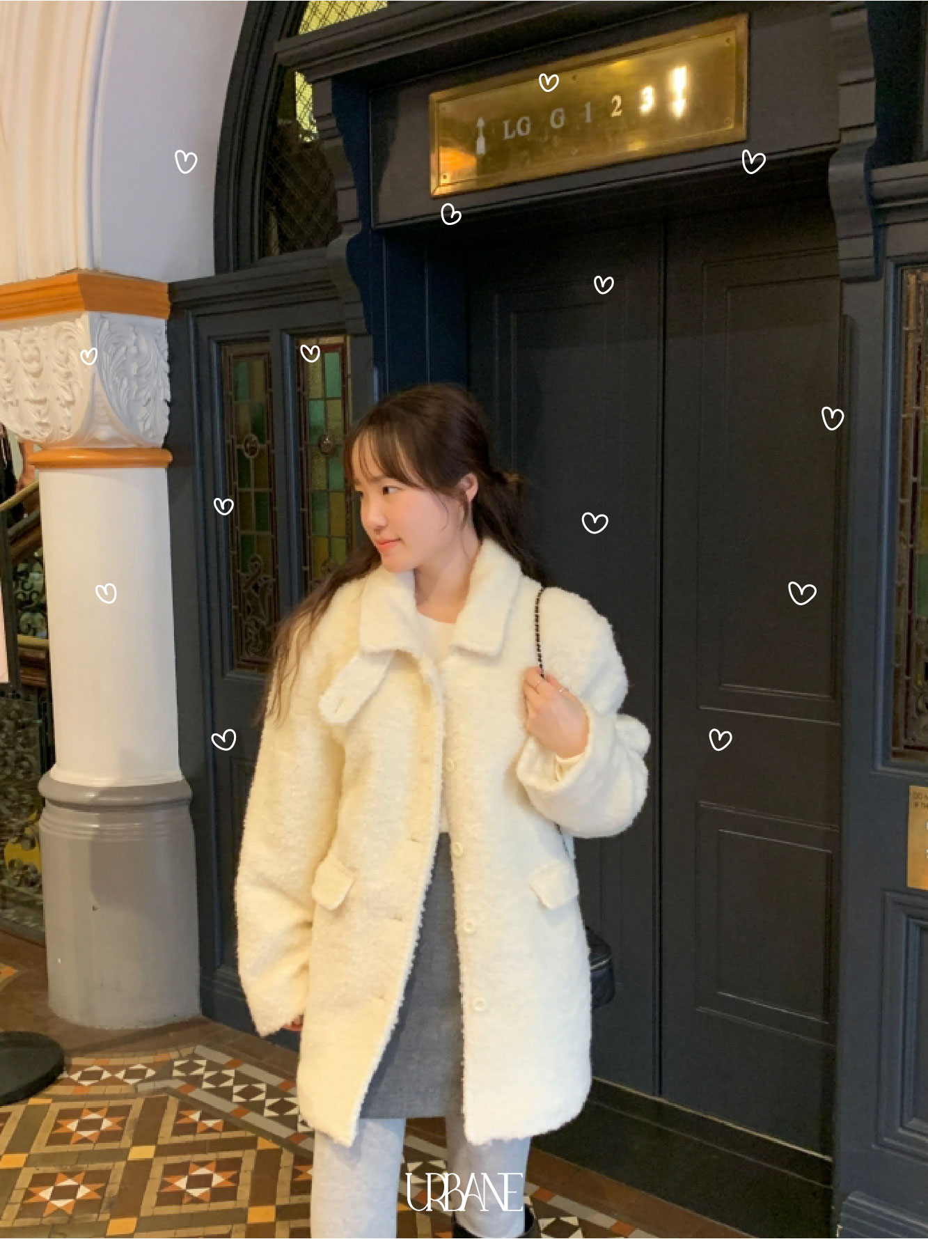 💕URBANE MADE 양모55 💕오레오 오버핏 울 부클 하프 코트 (2c) 상세 이미지 31