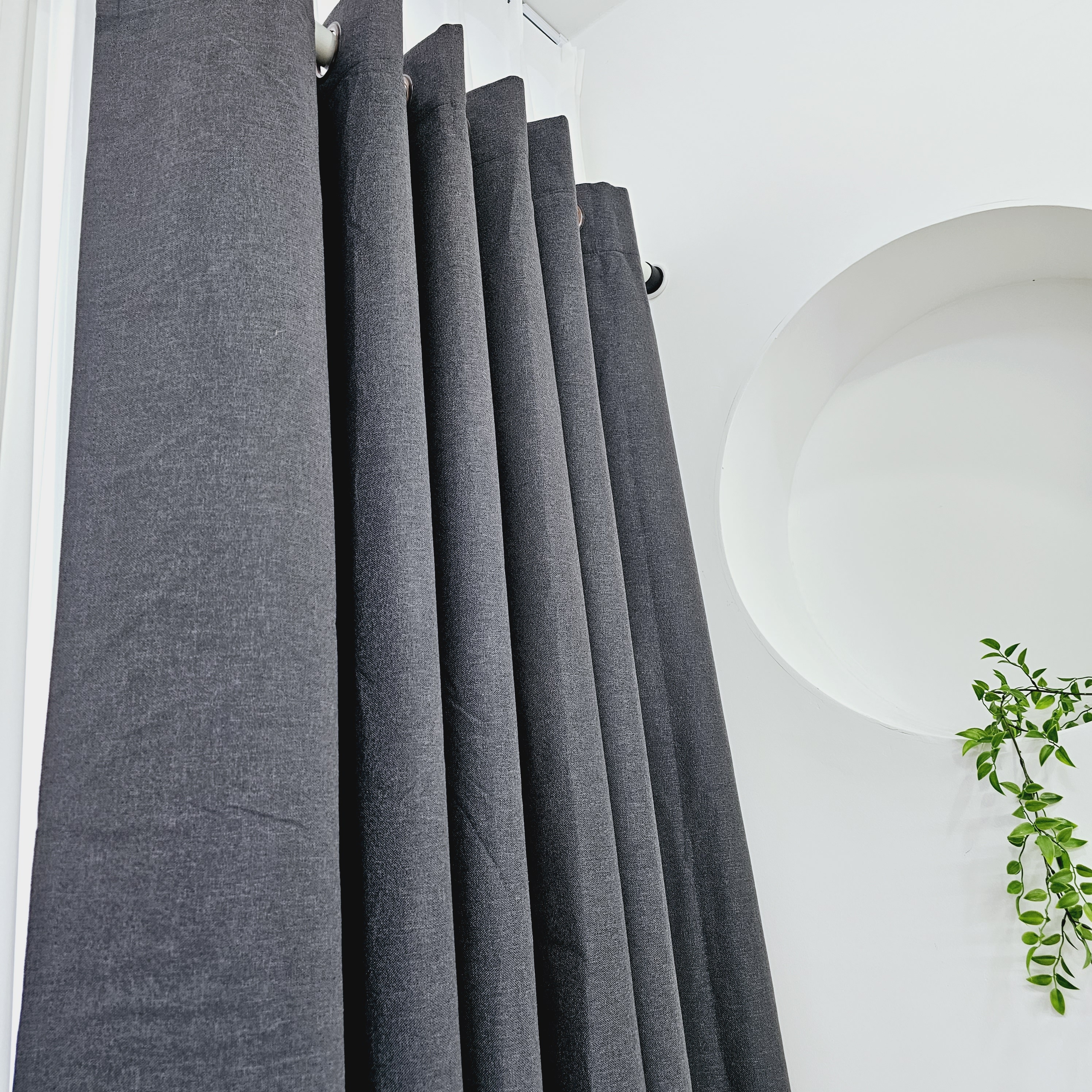 암막커튼 양면동일 완벽차단 아일렛 거실 커텐 2장 한세트 다크그레이, 300x235cm