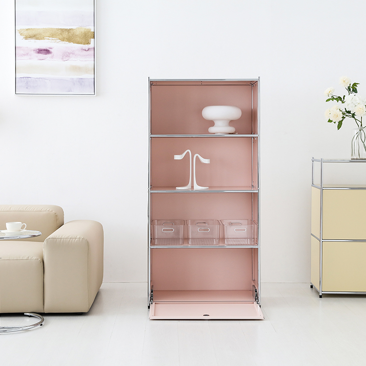 심플리 수납장 BC638 770mmx400mmx1580mm, 4단, 라이트핑크 5700.2803 - 상세 이미지 3