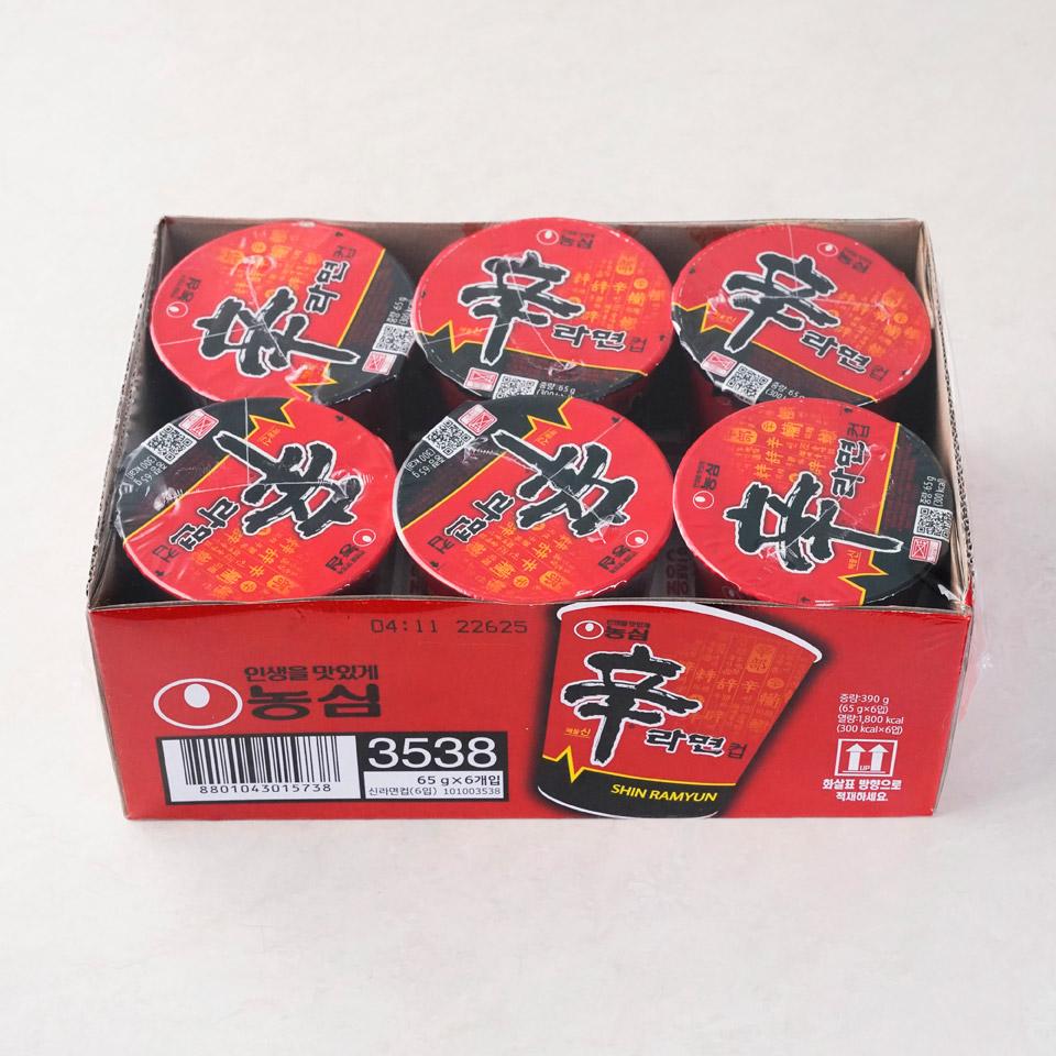 메가마트 농심 신라면 컵라면 소컵  65gx6개