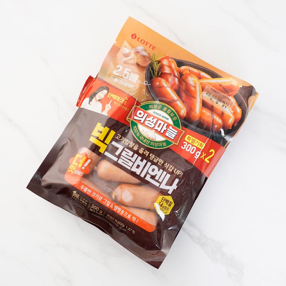 메가마트 롯데웰푸드 롯데햄 의성마늘 빅그릴비엔나소시지  300gx2개 - 상세 이미지 2
