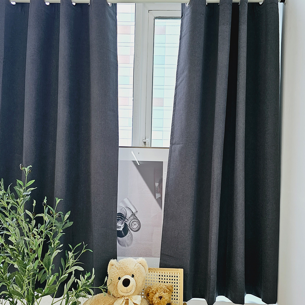 암막커튼 양면동일 완벽차단 아일렛 거실 커텐 130x165cm(1장)