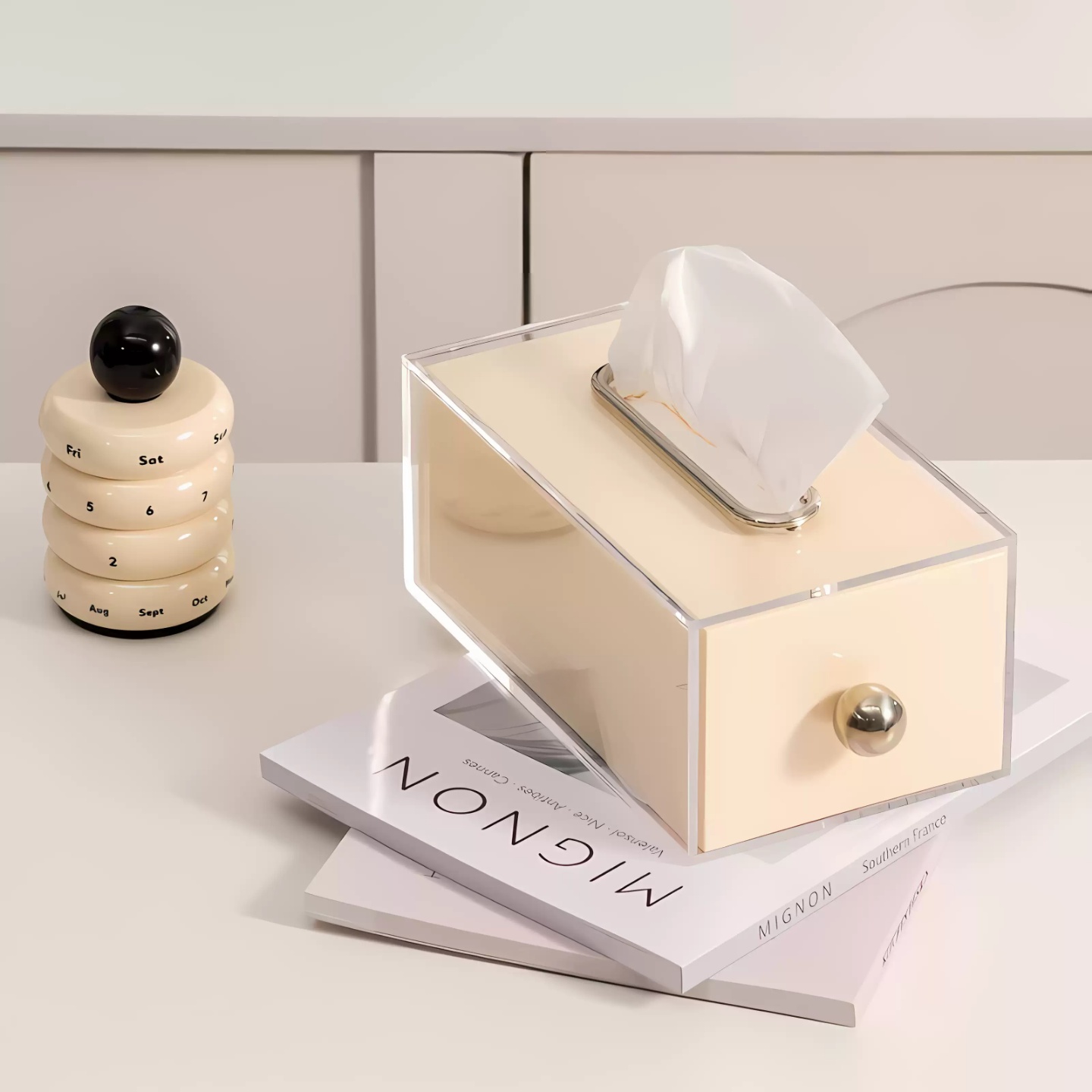 로즈소녀하우스 인테리어 아크릴 휴지케이스 사각 티슈케이스