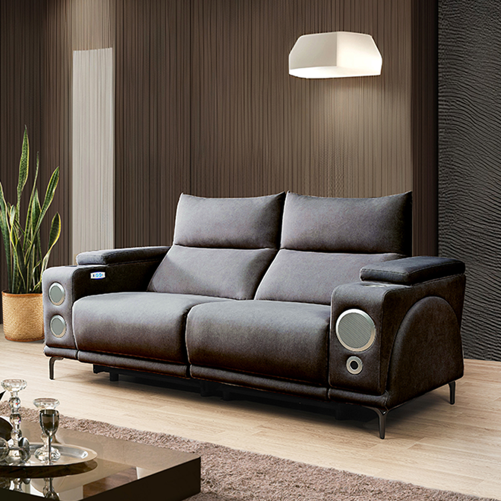 준 조야리클라이너 무빙쇼파 슬라이드쇼파 모션리클라이너 스툴미포함, 그레이, 3인용